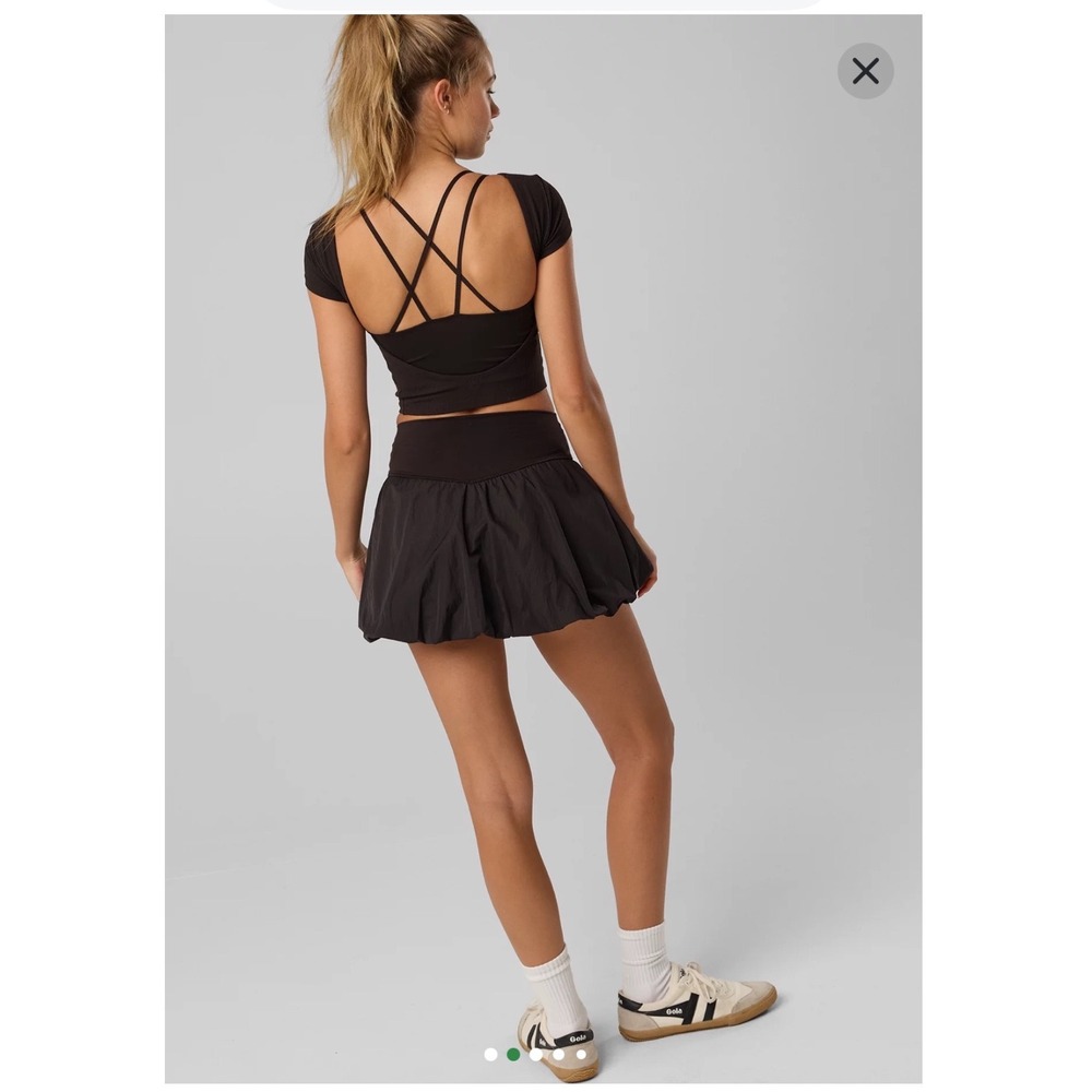 NWT OFFLINE by Aerie Real Me Bubble Skort Black Mini Skirt S Athleisure Tennis - Picture 2 of 9